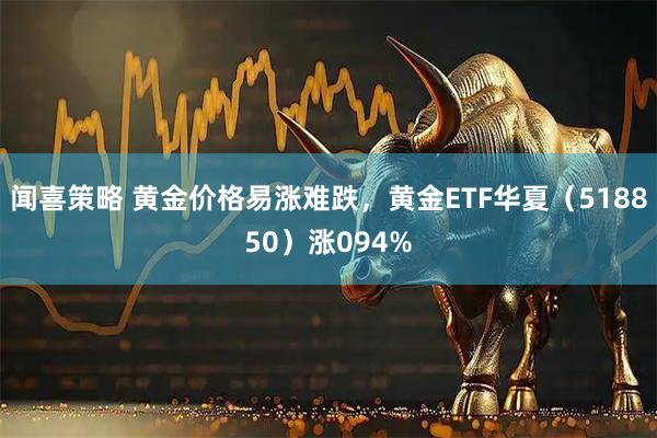 闻喜策略 黄金价格易涨难跌，黄金ETF华夏（518850）涨094%